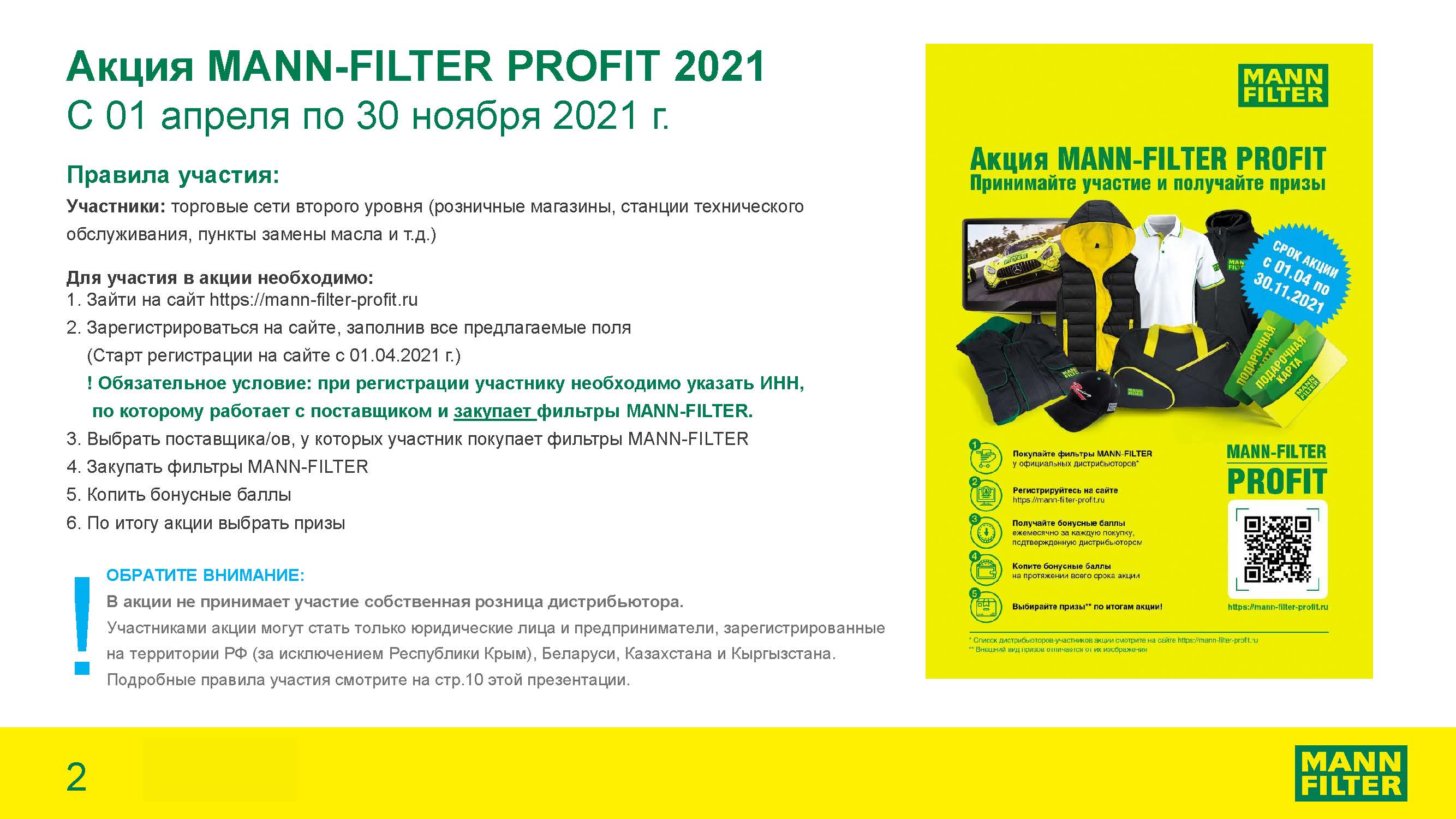Акция MANN-FILTER PROFIT 2021